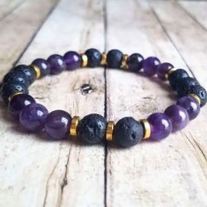 7.5" Amethyst Diffuser Bracelet